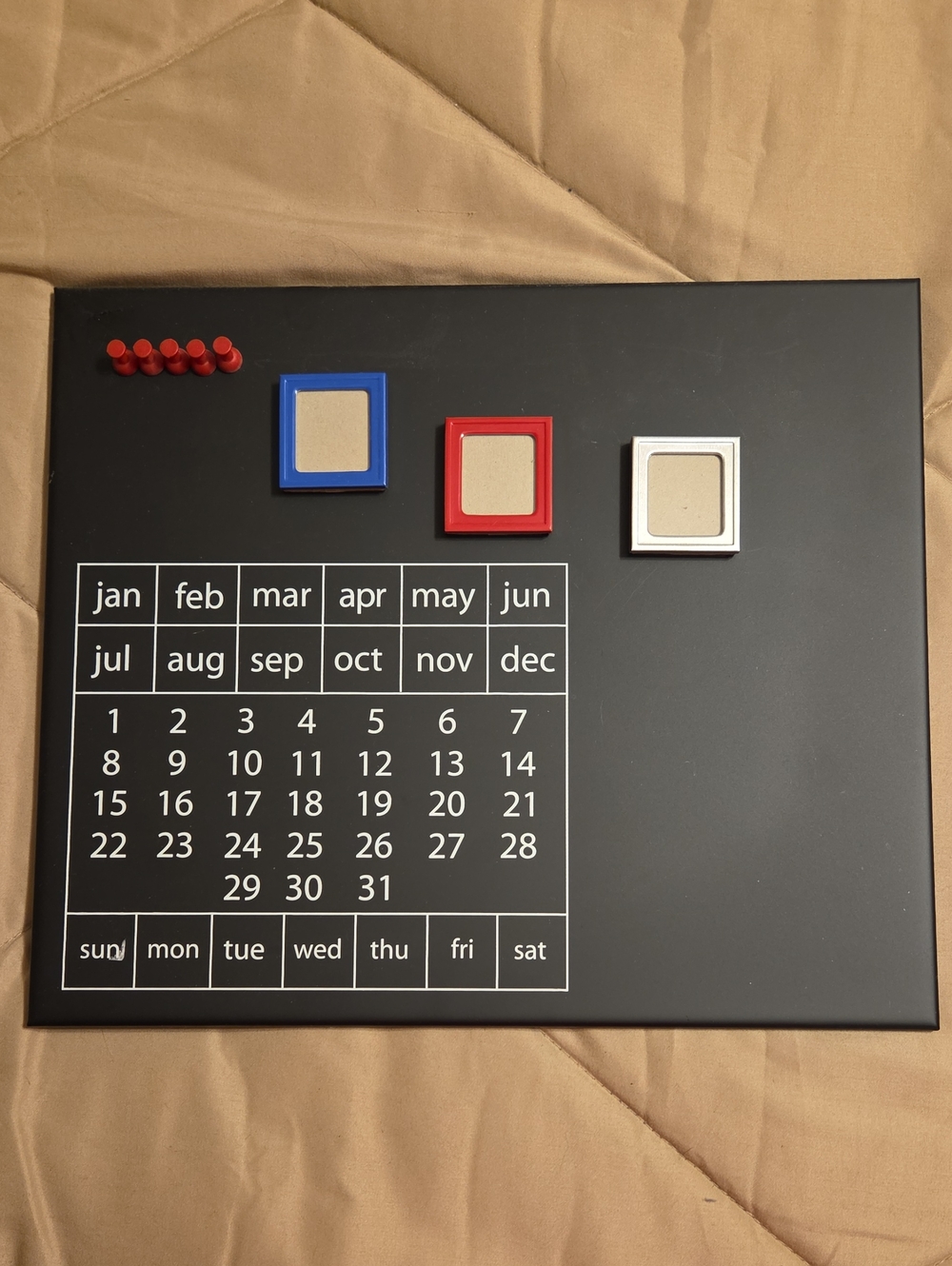 Magnetic Perpetual Calendar Board - Black